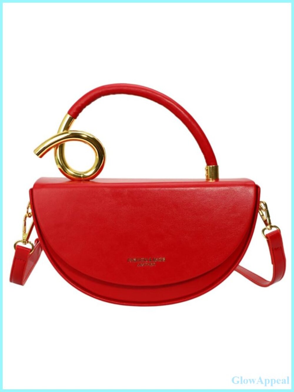 Yafirgeer Semi-circular Saddle Purse PU Leather Crossbody Handbag for Women